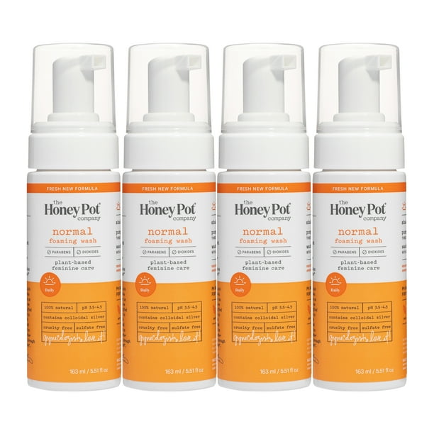 The Honey Pot Normal Foaming Wash Feminine Cleanse 5.5 Fl Oz ( 4 Pack