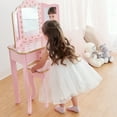 thumbnail image 5 of Teamson Kids Fantasy Fields Polka Dot Gisele Vanity Set with LED Mirror and Stool, Pink/Gold, 5 of 13