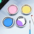 thumbnail image 2 of Bandeja de pintura de acero inoxidable de 10 piezas, ideal para pintura al óleo, acuarelas y manualidades. Paleta de mezcla redonda. Mini paletas de pintura., 2 of 7