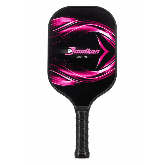 Damikan DM2-Pro Pickleball Paddle, Carbon Fiber Surface, Polypropylene Honeycomb Core, Lightweight (Pink)