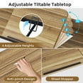 thumbnail image 6 of Condemo Overbed Table with Wheels and Height Adjustable, 71 inch Queen Size Bed Table with Adjustable Tilt Board, Mobile Laptop Cart Computer Desk with Outlets & USB Ports, Brown, 6 of 7
