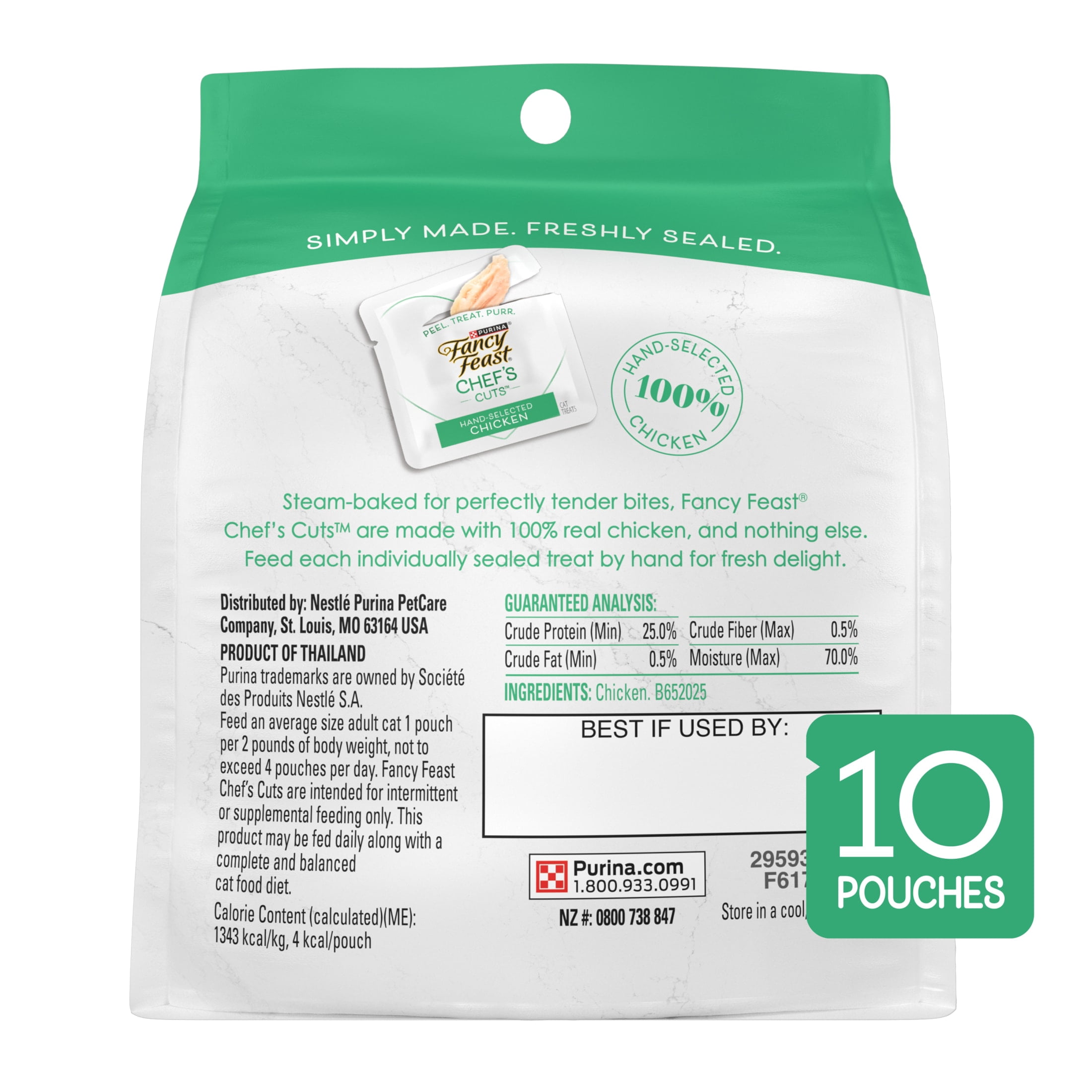 Purina Fancy Feast Chef’s Cuts Real Chicken Natural Soft Cat Treats, 1.06 oz.