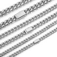 thumbnail image 4 of Hip Hop Stainless Steel Cuban Link Chain Necklace For Men Women Cuban Bracelet Jewelry Custom Logo On Front Back, 4 of 7