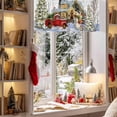 thumbnail image 3 of Christmas Winter Snowman Valances for Windows, 54 x 18in, Red Truck House Xmas Tree Rod Pocket Kitchen Valance Curtain Light Filtering Window Treatments for Living Room Bedroom, 1 Panel, 3 of 7