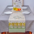 thumbnail image 4 of Table Runner Dresser Scarves 72 Inch Long, Blooming Yellow Sunflowers Farm Bees Retro Wood Linen Dining Table Runners Green Bufflao Plaid Tabletop Scarf for Wedding Holiday Party Kitchen, 4 of 7