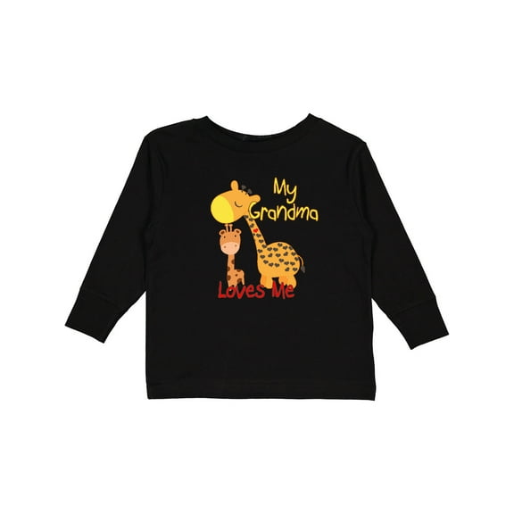 Inktastic My Grandma Loves Me Giraffe Boys or Girls Long Sleeve Toddler T-Shirt