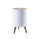thumbnail image 1 of Cubo De Basura De 7 L De Plástico Blanco Con Tapa Redonda De Grano De Madera, Interruptor De Empuje De Pies Altos, Contenedor De Basura, Cubo De Basura Para Dormitorio, Sala De Estar, Oficina Noticed HA016395-00, 1 of 6