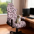 thumbnail image 2 of TSOVTHRID Pink Heart Leopard Print 4 PCS Office Computer Game Chair Slipcovers Stretchable Covers for Reclining Racing Gaming Chair Gamer Chair Cover with Armrest Covers for Valentine's Day Decor, 2 of 7