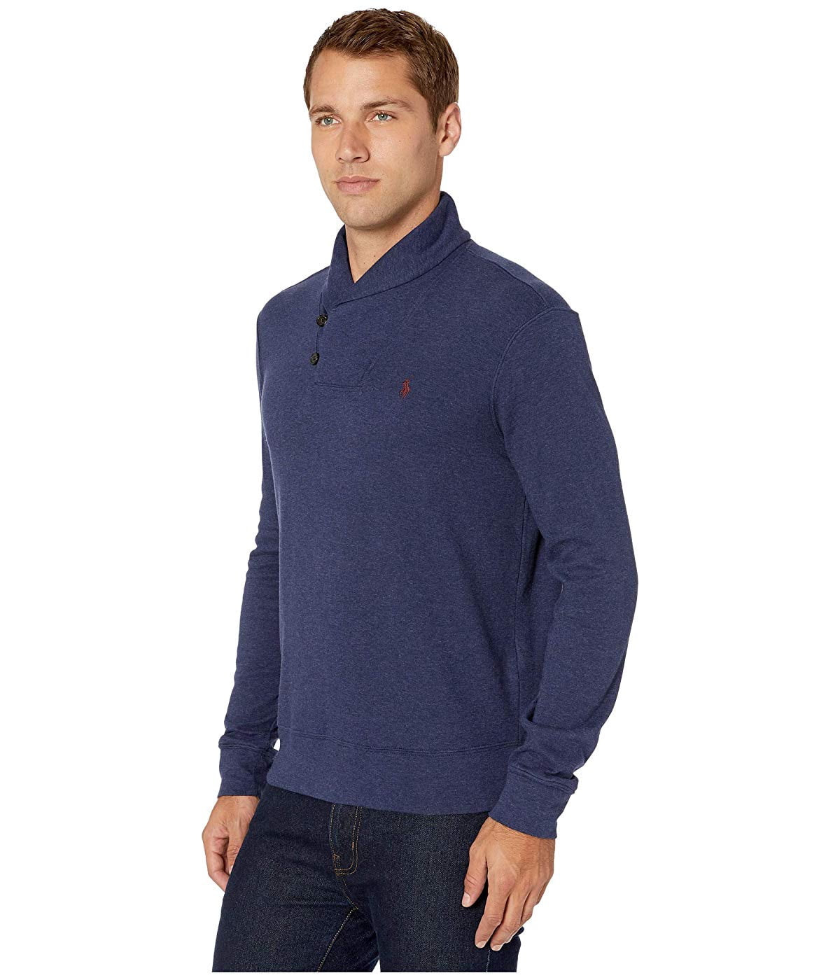 Polo Ralph Lauren - Polo Ralph Lauren Lux Jersey Shawl Collar Sweater Spring Navy Heather 