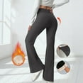 thumbnail image 5 of Fleece Lined Pants Women Winter Thermal Warm Flare Leggings Comfy Soft High Waisted Yoga Pants Gray L, 5 of 5