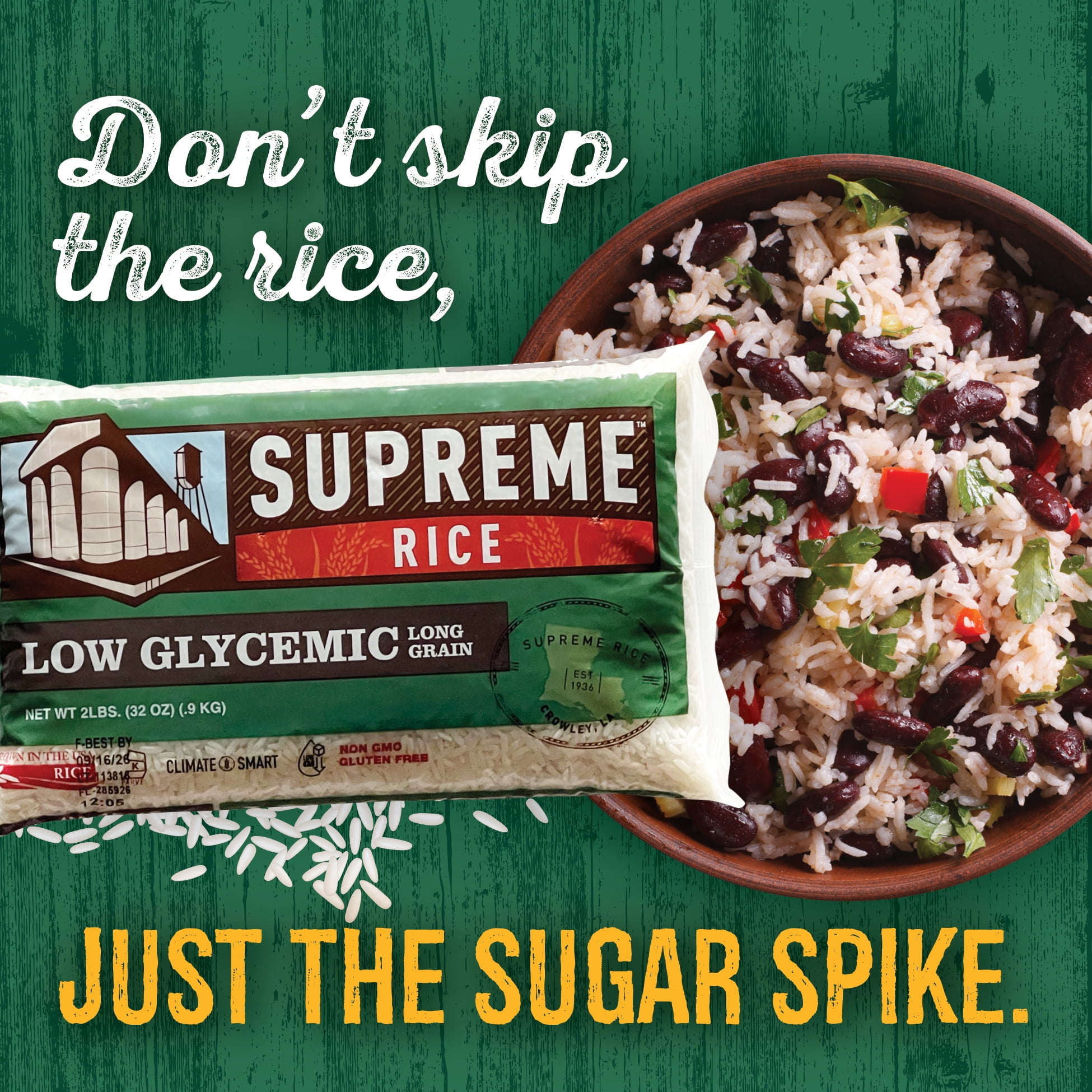 (2 pack) Supreme Rice 2lb Bag of Low Glycemic Rice