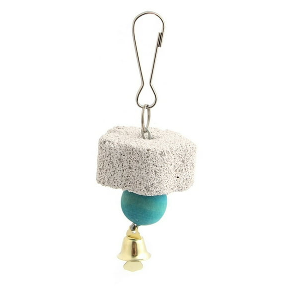 Birds Parrot Parakeet Grinding Mineral Bell Stone Molar Cage Hanging Chewing Toy