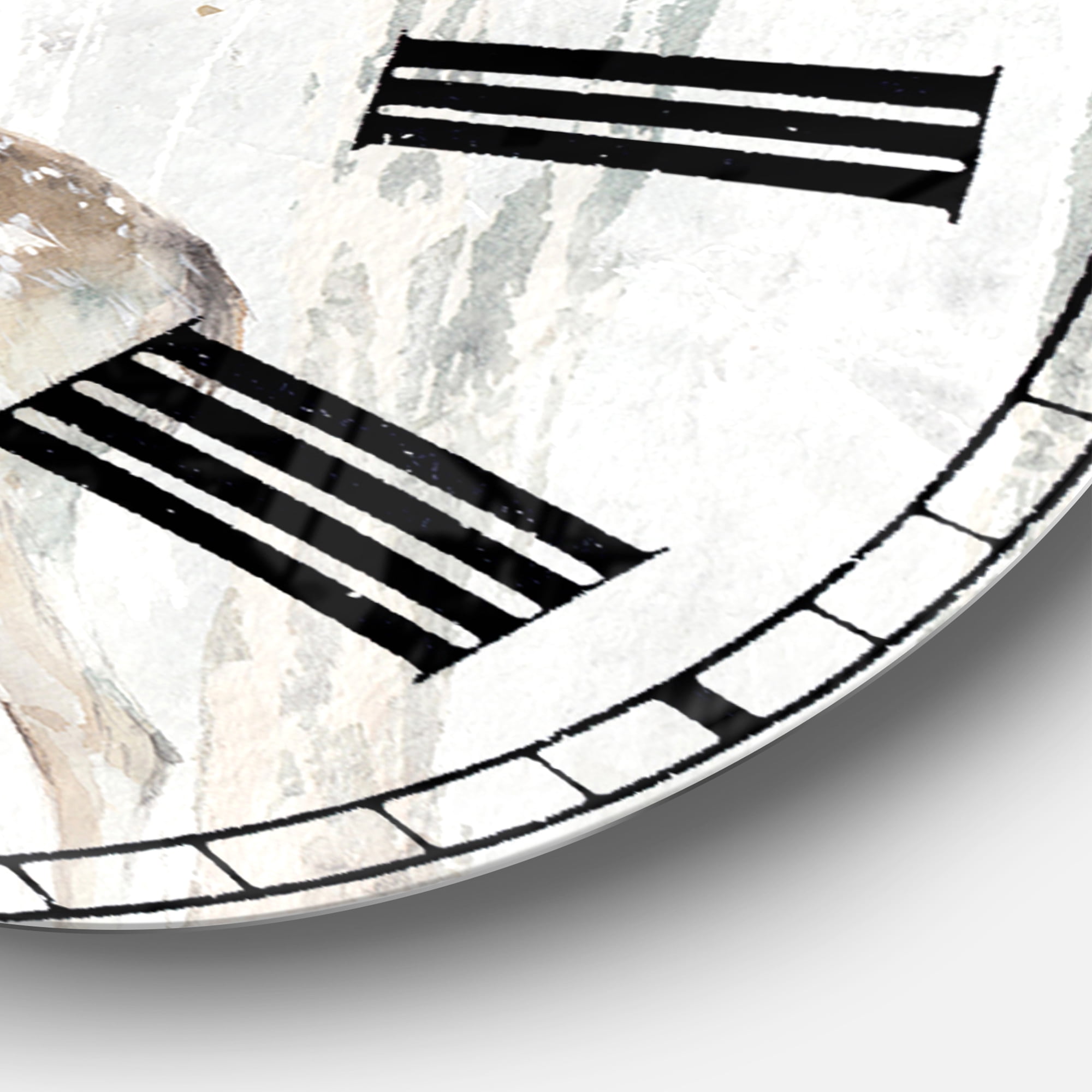 Designart Oversized Off-White Analog Round Modern Traditional Wall Clocks, CLM30960-C23