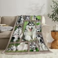 thumbnail image 3 of Husky Blanket Super Soft Warm Fluffy Flannel Husky Dog Throw Blanket Cozy Fuzzy Plush Cute Poppy Stuffed Blankets Gift for Boys Girls Kids Teens Adults 80"x60", 3 of 6