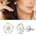 thumbnail image 1 of WREESH Temperament Silver Separation Electric Daisy Flower Stud Earrings, 1 of 1