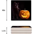 thumbnail image 3 of RYLABLUE Halloween Pumpkin Set of 8 Coaster for Drinks, Absorbent Ceramic Stone Coasters Cup Mat with Cork Base for Home Kitchen Room Coffee Table Bar Decor, 3 of 4