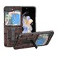 thumbnail image 1 of Funda de cuero genuino con textura Mahjong y soporte para Samsung Galaxy Z Flip5 (azul), 1 of 5