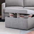 thumbnail image 2 of Flex Gray Storage Ottoman with Performance Fabric, 2 of 11