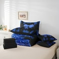 thumbnail image 3 of Feelyou Fashion Blue Bow Bedding Comforter Set 7-Piece, Sequin Print King Bedding Sets, Princess Style Bed Sheets, Ultra Soft Room Decoration, 3 of 7