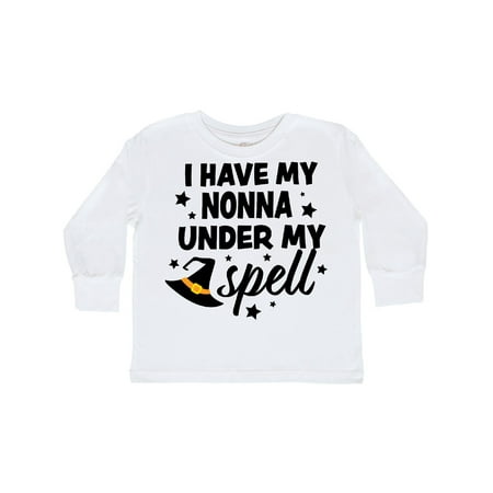 

Inktastic I Have My Nonna Under My Spell with Cute Witch Hat Gift Toddler Boy or Toddler Girl Long Sleeve T-Shirt
