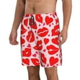 thumbnail image 2 of Logiee Lips Kiss Print Mens Swim Trunks Quick Dry Board Shorts,Breathable Hawaii Beach Shorts Swimwear Bathing Suits-Medium, 2 of 6
