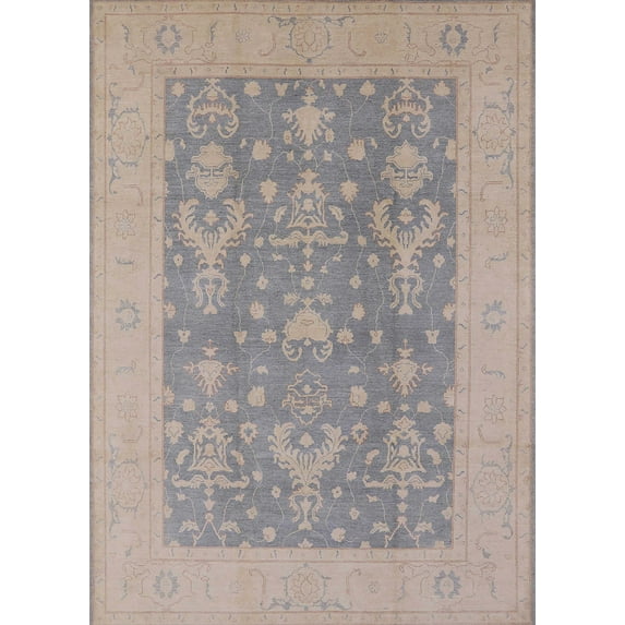 Ahgly Company Indoor Rectangle Mid-Century Modern Gunmetal Gray Oriental Area Rugs, 2' x 4'