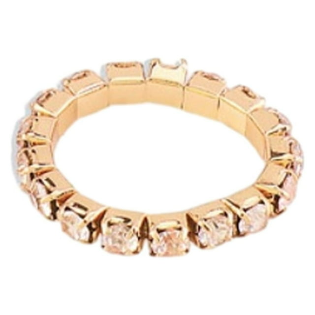Transemion Anneau Élastique Incrustations de Cristal à la Mode pour l'Alliage de Présence Élégant Est d'Or 1 Rangée 1Set