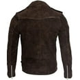 thumbnail image 2 of QAWACH Seude Brown Color Pure Lambskin Leather Winter Vintage Motorcycle Biker Moto Riding & Racing Jacket For Men M Size NBMJ-02, 2 of 4