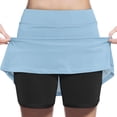 thumbnail image 2 of Crunowin Girls Summer Skorts High Waist A-Line Two-Piece Solid & Color Block Sporty Skorts Sky Blue Size 8, 2 of 6
