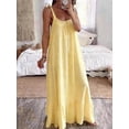 thumbnail image 6 of Aimik Women's Casual Sleeveless Spaghetti Strap U-Neck Regular Pleated Plus Size Long Dress Summer Loose Maxi Dress, 6 of 6
