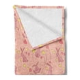 thumbnail image 2 of Animal Soft Flannel Fleece Throw Blanket, Bunnies with Flowers Pastel Spring Flora and Fauna Illustration, Cozy Plush for Indoor and Outdoor Use, 70" x 90", Dark Coral Pale Pink, by Ambesonne, 2 of 5
