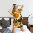 thumbnail image 5 of Honeii Golden Sunflower In Field for Women's Summer Pajama Set featuring Soft Short Sleeve Shirt & Matching Bottoms with Convenient Pockets for Relaxed Home Wear-4X-Large, 5 of 6