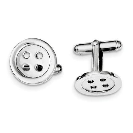 Sterling Silver Button Cuff Links