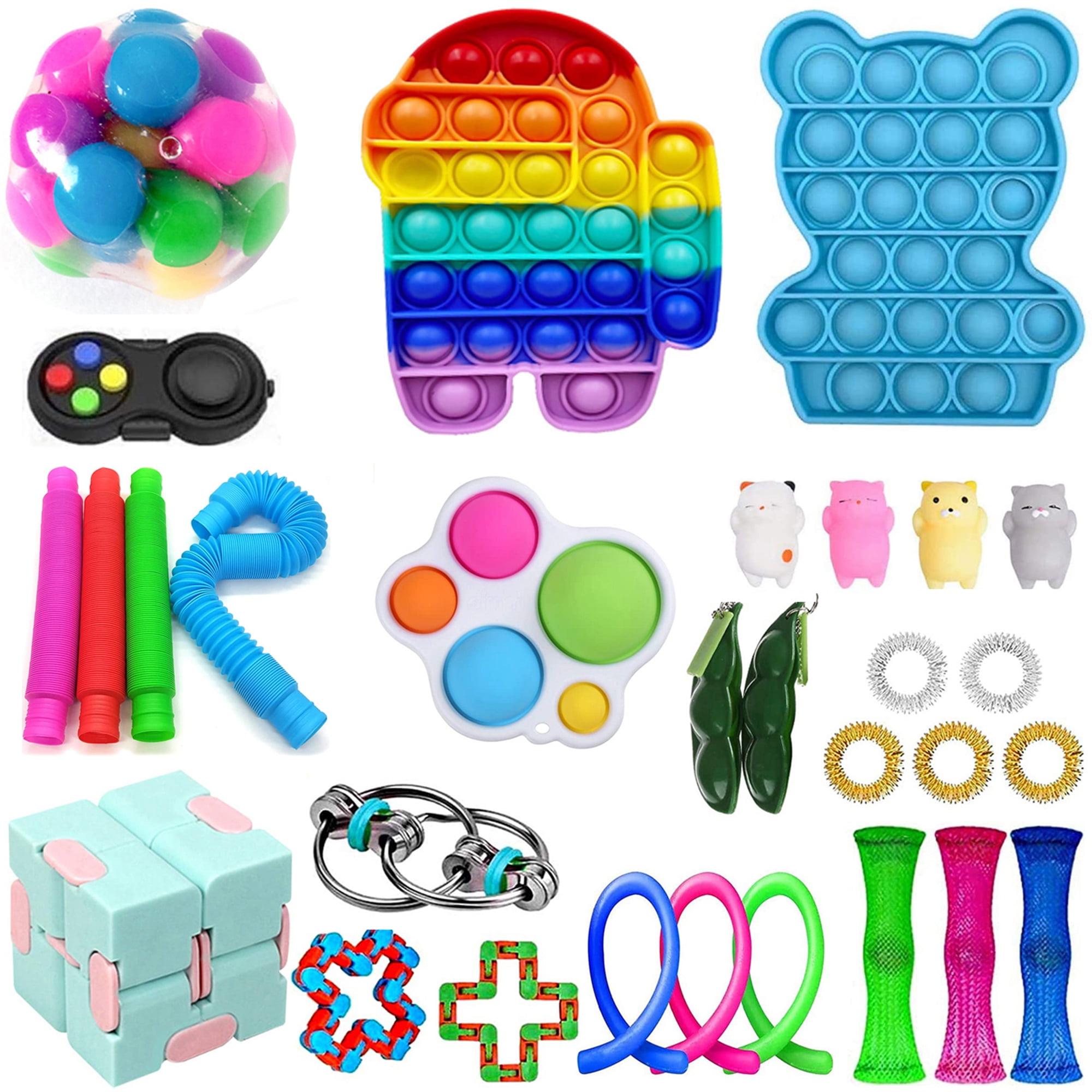 11Pack Fidget Toy Set Sensory Education Toys Set Anti-Anxiety Stress Kids Adults 