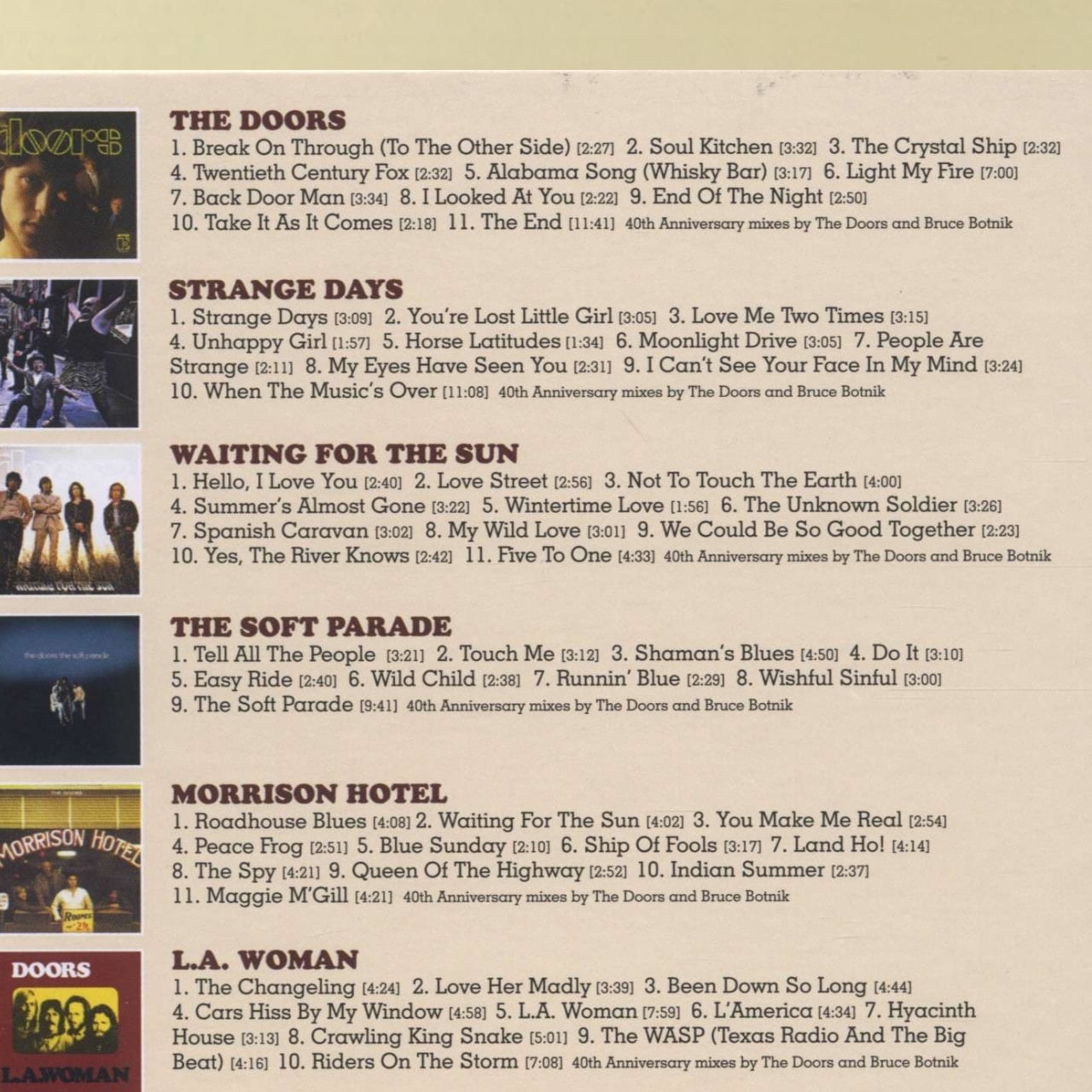 The Doors A Collection (CD) Drama 40th Anniversary Box Set