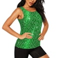thumbnail image 2 of Fuzoiu Shiny round green sequins Print Women's Workout Tank Top,Athletic Racerback Sports Tank,Tops Sleeveless Running Loose Fit Yoga Tops,Active Shirts for Yoga, Running, and Gym-XX-Large, 2 of 7