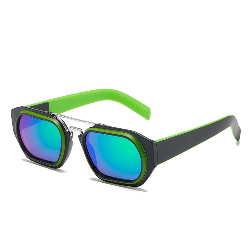 Vintage Square Sunglasses for Men, UV400 Protection, Plastic and Metal Frame with Clip-on Design, Small Face Fit