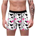 thumbnail image 2 of Jinhomg Valentine's Day Men's Underwear Soft Comfy Milk Silk Boxer Briefs 2025 Trendy Heart Graphic Boxers Male Holiday Gifts Sales Today Clearance Women Pink S, 2 of 8