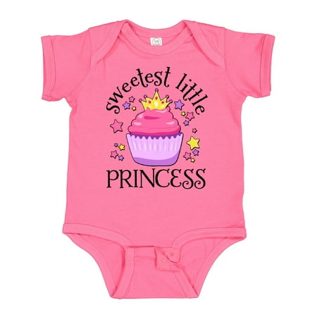 

Inktastic Sweetest Little Princess Cupcake with Tiara Gift Baby Girl Bodysuit