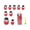 🥝 Red_Base#308, variant on Mini Cookie Cutters Set - 9 Stainless Steel Sandwich Fruit Vegetable Cutters • Assorted Shapes Dinosaur Heart Star Flower • Multi-Use Baking Lunch Prep Tool
