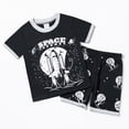 thumbnail image 6 of TOWED22 Toddler Baby Boy Baseball Outfit Letters Short Sleeve T-shirt Top Elastic Waist Shorts Set Summer Clothes 2Pcs Black,7-8 Y, 6 of 6