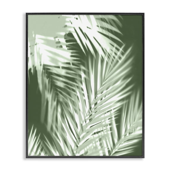 Stupell Industries Abstract Palm Leaves Botanical & Floral Painting Black Framed Art Print Wall Art, 11 x 14