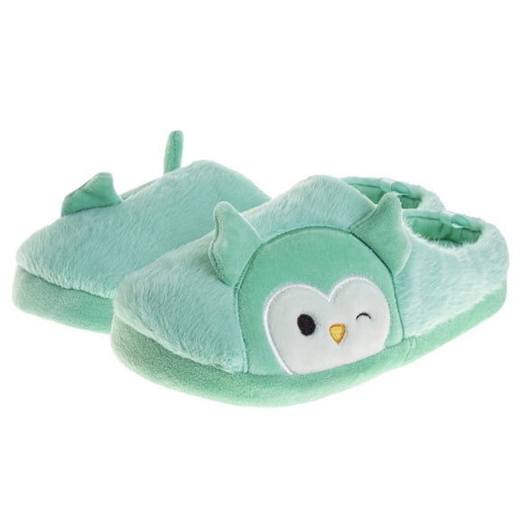 Squishmallows Winston The Owl Girls Slippers.Turqoise Cream, Size: 13 1