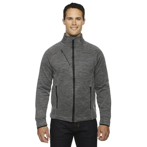 Ash City - North End Men's Flux Mélange Bonded Fleece Jacket 2XL CARBON/ BLACK
