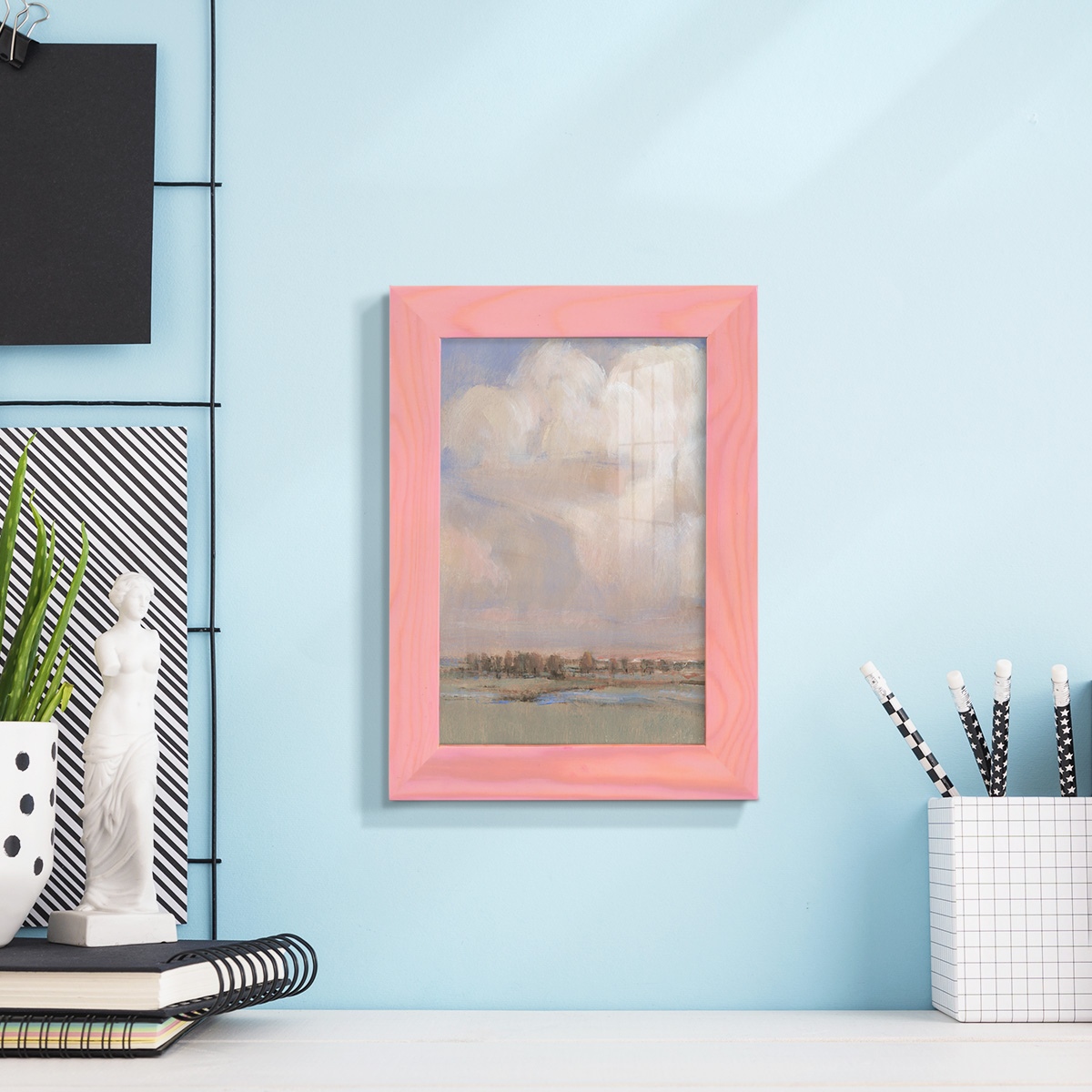 Billowing Clouds II - Framed Print w/glass - Sunset Pink