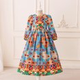 thumbnail image 2 of Qingpeng Kids Girls Cotton V Neck Long Sleeve Abaya Middle East Muslim V Neck Long Sleeve Prayer Dress, 2 of 8