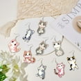 thumbnail image 3 of 1set Acrylic Dangle Earrings Mixed Color Cat Shape 49.5~50x29.5~50mm, 3 of 7