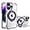 Purple, variant on Magnetic Series Designed for iPhone Case[Compatible with MagSafe][Military Drop&Camera Lens Protection] Crystal Clear Plated Rotatable Ring Holder Stand Cover (Silver,iPhone 13 Pro)