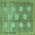 thumbnail image 1 of Ahgly Company Indoor Square Oriental Turquoise Blue Modern Area Rugs, 8' Square, 1 of 4
