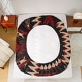 thumbnail image 5 of Manfei Vintage Aztec Adult Full Size Sheets, Black Red Bohemian Abstract Bed Sheets, Tribal Western Theme Sheet Sets, Luxury Bedroom Decor, 4pcs, 5 of 7